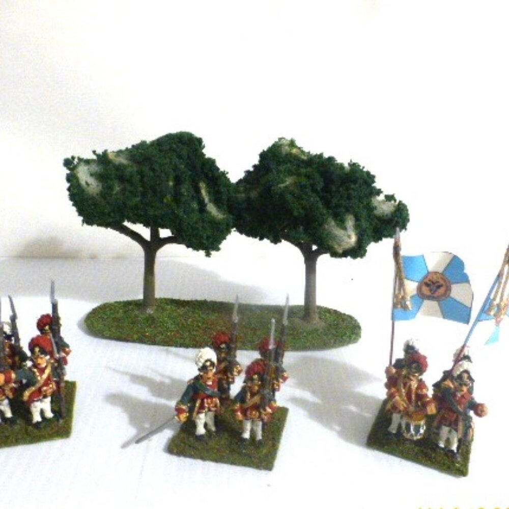 12 Hand-Painted LEAD MINIATURES by Leib GUARD Grenadiers & Model TREE